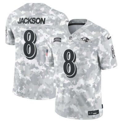 Lamar Jackson Baltimore Ravens 2024 Salute to Service Limited Jersey - Arctic Camo