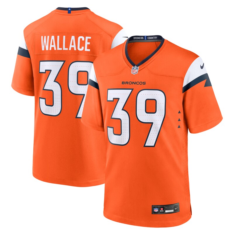 Levi Wallace Denver Broncos Team Game Jersey - Orange