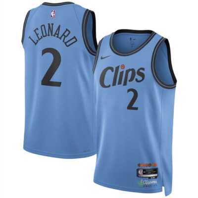 Los Angeles Clippers #2 Kawhi Leonard Light Blue 2024/25 CityEdition Stitched Jersey