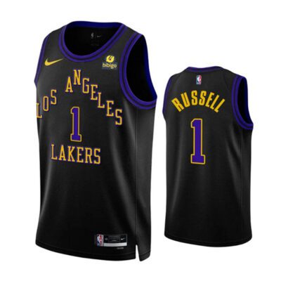 Los Angeles Lakers #1 D'Angelo Russell Black 2023/24 City Edition Stitched Basketball Jersey