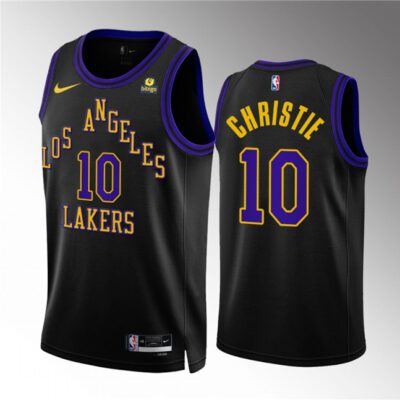 Los Angeles Lakers #10 Max Christie Black 2023/24 City Edition Stitched Basketball Jersey