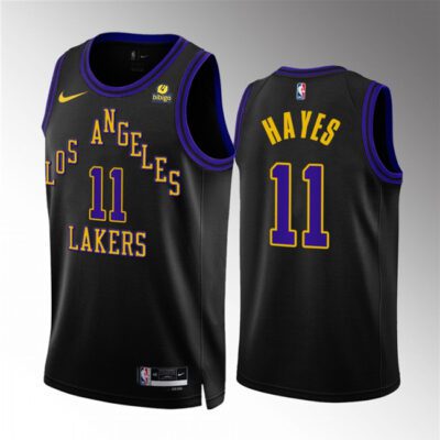 Los Angeles Lakers #11 Jaxson Hayes Black 2023/24 City Edition Stitched Basketball Jersey