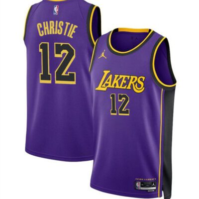 Los Angeles Lakers #12 Max Christie Purple 2024 Statement Edition Stitched Basketball Jersey