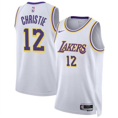 Los Angeles Lakers #12 Max Christie White 2024 Association Edition Stitched Basketball Jersey