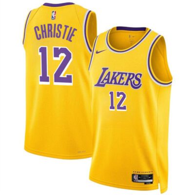 Los Angeles Lakers #12 Max Christie Yellow 2024 Icon Edition Stitched Basketball Jersey