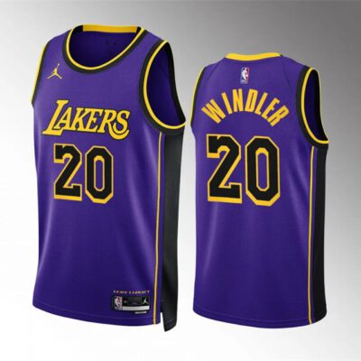 Los Angeles Lakers #20 Dylan Windler Purple Statement Edition Stitched Basketball Jersey