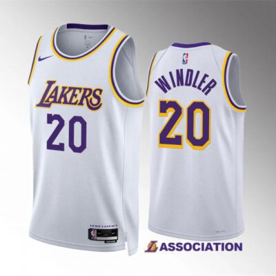 Los Angeles Lakers #20 Dylan Windler White Association Edition Stitched Basketball Jersey