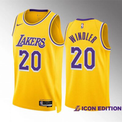 Los Angeles Lakers #20 Dylan Windler Yellow Icon Edition Stitched Basketball Jersey