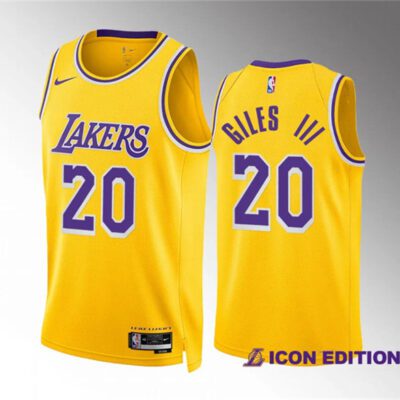 Los Angeles Lakers #20 Harry Giles Iii Yellow Icon Edition Stitched Basketball Jersey