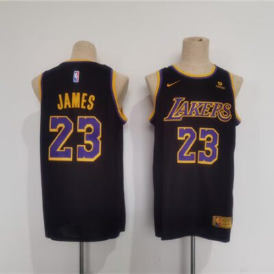 Los Angeles Lakers #23 LeBron James Black Stitched Basketball Jersey