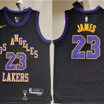 Los Angeles Lakers #23 LeBron James Black Stitched Basketball Jersey