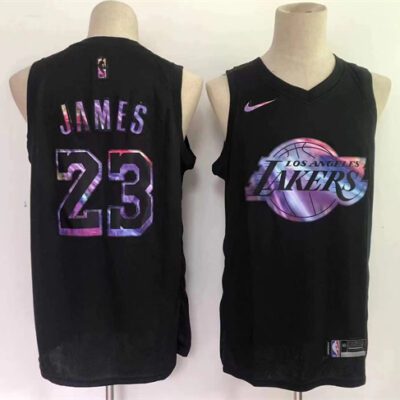 Los Angeles Lakers #23 LeBron James Black Stitched Basketball Jersey