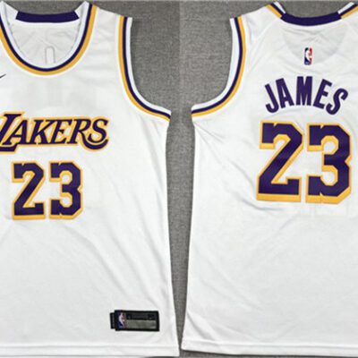 Los Angeles Lakers #23 LeBron James White Stitched Basketball Jersey