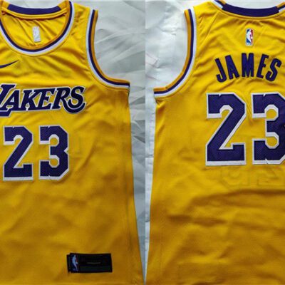 Los Angeles Lakers #23 LeBron James Yellow Stitched Basketball Jersey