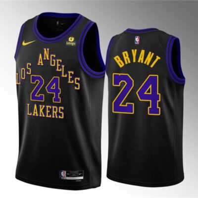 Los Angeles Lakers #24 Kobe Bryant Black 2023-24 City Edition Stitched Basketball Jersey