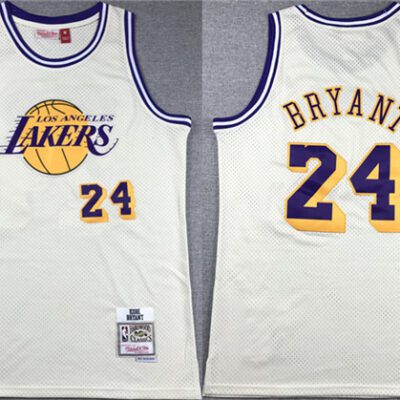 Los Angeles Lakers #24 Kobe Bryant White Throwback basketball Jersey