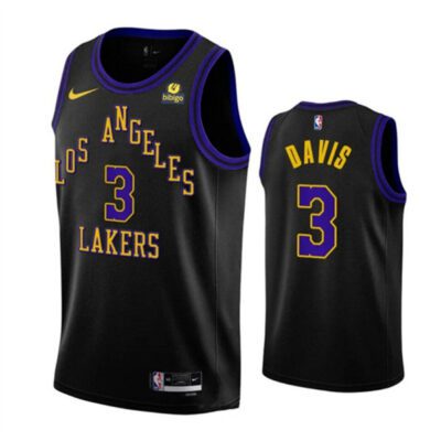 Los Angeles Lakers #3 Anthony Davis Black 2023-24 City Edition Stitched Basketball Jersey