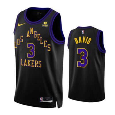 Los Angeles Lakers #3 Anthony Davis Black 2023/24 City Edition Stitched Basketball Jersey