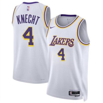 Los Angeles Lakers #4 Dalton Knecht White 2024 Draft Association Edition Stitched Basketball Jersey