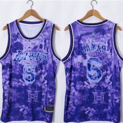 Los Angeles Lakers #6 LeBron James 2023 Purple Stitched Basketball Jersey