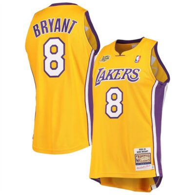 Los Angeles Lakers #8 Kobe Bryant Gold Throwback Stitched basketball Jersey