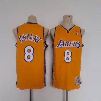 Los Angeles Lakers #8 Kobe Bryant Yellow Throwback basketball Jersey