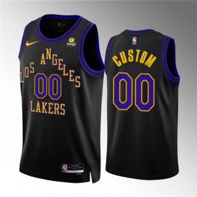 Los Angeles Lakers Active Player Custom Black 2023/24 City Edition Stitched Basketball Jersey