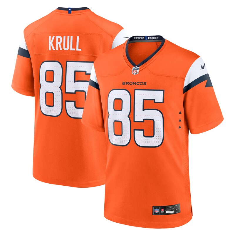 Lucas Krull Denver Broncos Team Game Jersey - Orange