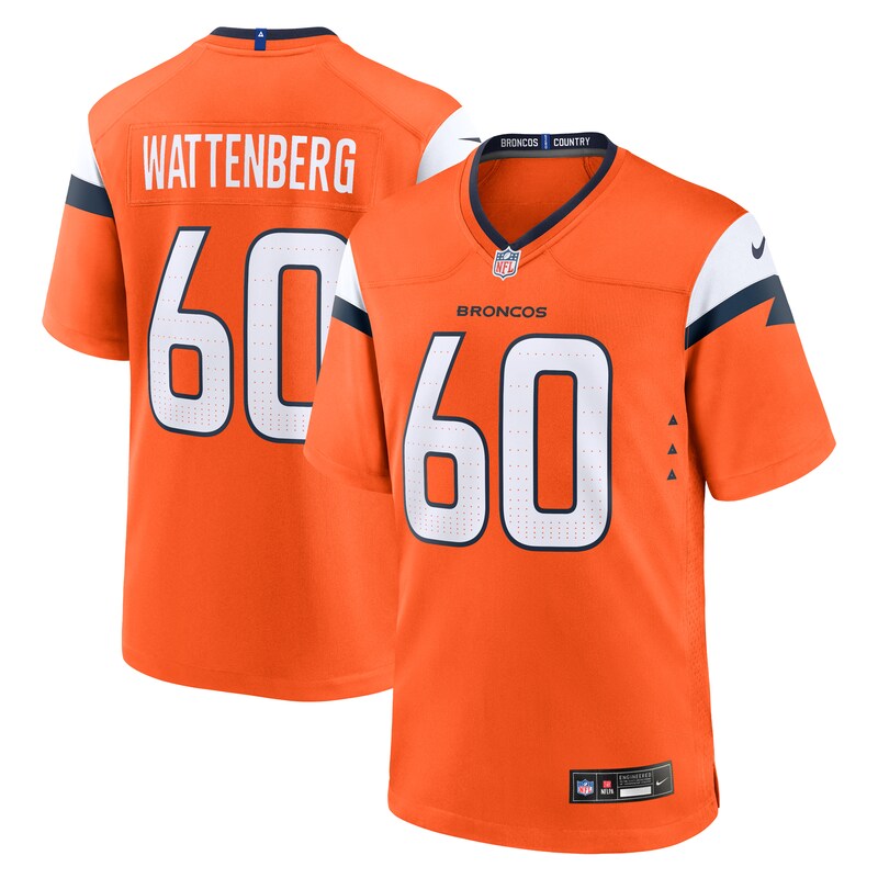 Luke Wattenberg Denver Broncos Team Game Jersey - Orange