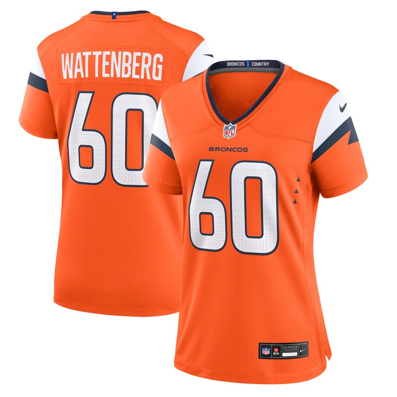 Luke Wattenberg Denver Broncos Women Team Game Jersey - Orange