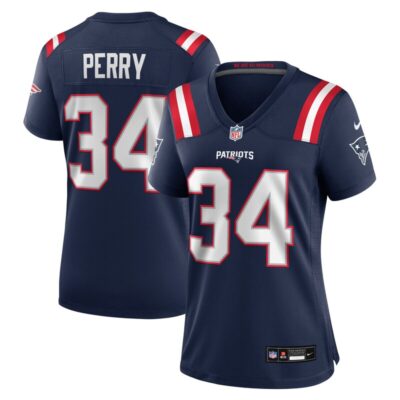 Mark Perry New England Patriots Women Team Game Jersey - Navy