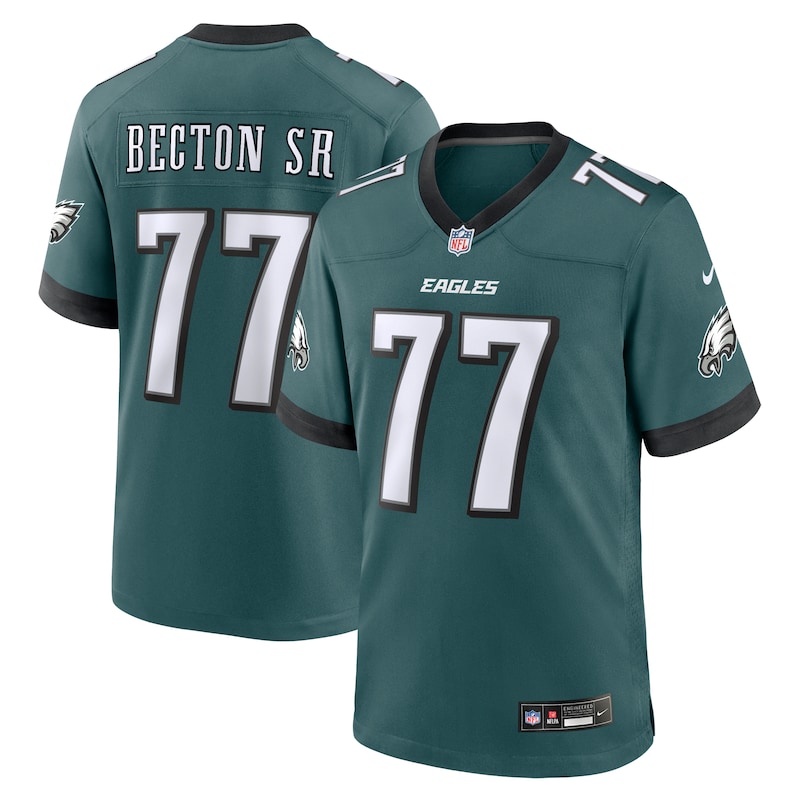 Mekhi Becton Sr. Philadelphia Eagles Game Jersey - Midnight Green