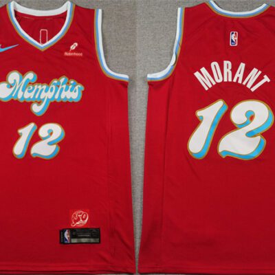 Memphis Grizzlies #12 Ja Morant Red 2024/-25 City Edition Stitched Basketball Jersey