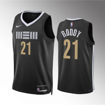 Memphis Grizzlies #21 David Roddy Black 2023/24 City Edition Stitched Basketball Jersey