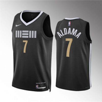 Memphis Grizzlies #7 Santi Aldama Black 2023/24 City Edition Stitched Basketball Jersey