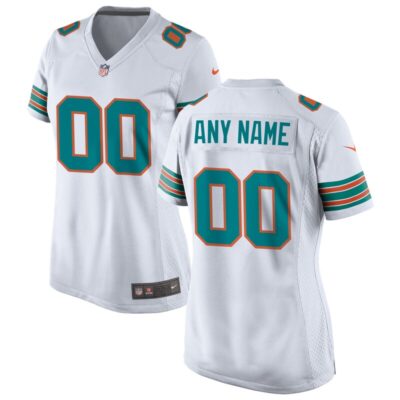 Miami Dolphins Women Alternate Custom Game Jersey - White