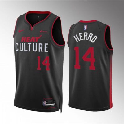 Miami Heat #14 Tyler Herro Black 2023/24 City Edition Stitched Basketball Jersey