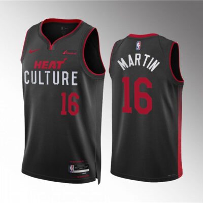 Miami Heat #16 Caleb Martin Black 2023/24 City Edition Stitched Basketball Jersey