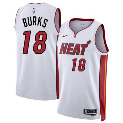 Miami Heat #18 Alec Burks White 2024 Association Edition Stitched Basketball Jersey