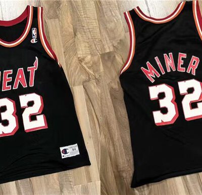 Miami Heat #32 Harold Miner Black Champions Stitched Basketball Throwback Jersey