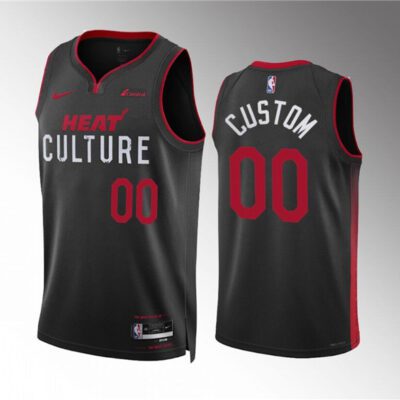 Miami Heat Active Player Custom Black 2023/24 City Edition Stitched Basketball Jersey