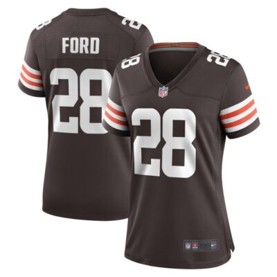 Mike Ford Cleveland Browns Women Team Game Jersey - Brown