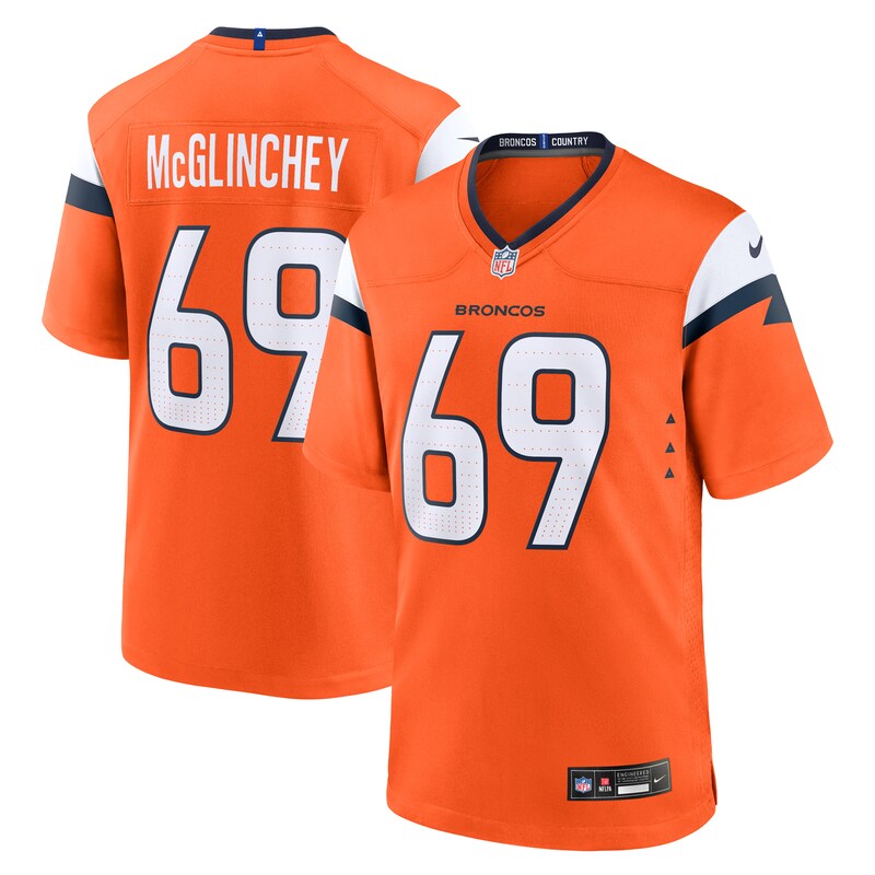 Mike McGlinchey Denver Broncos Team Game Jersey - Orange