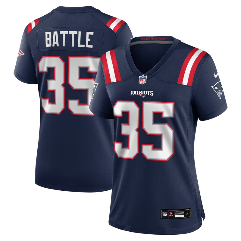 Miles Battle New England Patriots Women Game Jersey - Navy