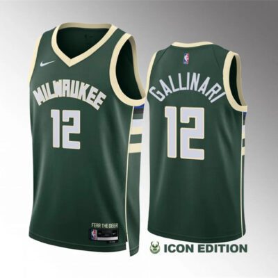 Milwaukee Bucks #12 Danilo Gallinari Green Icon Edition Stitched Basketball Jersey