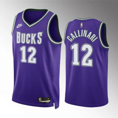 Milwaukee Bucks #12 Danilo Gallinari Purple Classic Edition Stitched Basketball Jersey