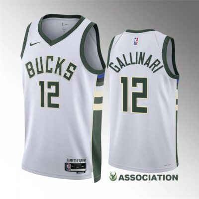 Milwaukee Bucks #12 Danilo Gallinari White Association Edition Stitched Basketball Jersey