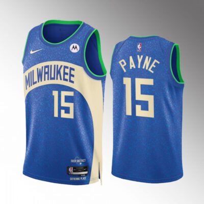 Milwaukee Bucks #15 Cameron Payne Blue 2023/24 City Edition Stitched Basketball Jersey