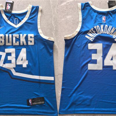 Milwaukee Bucks #34 Giannis Antetokounmpo Royal 2024 City Edition Stitched Basketball Jersey