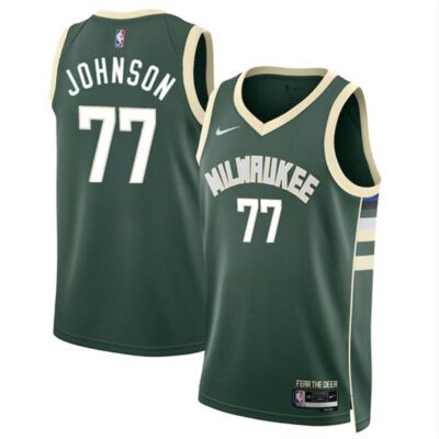 Milwaukee Bucks #77 AJ Johnson Green 2024 Draft Icon Edition Stitched Basketball Jersey